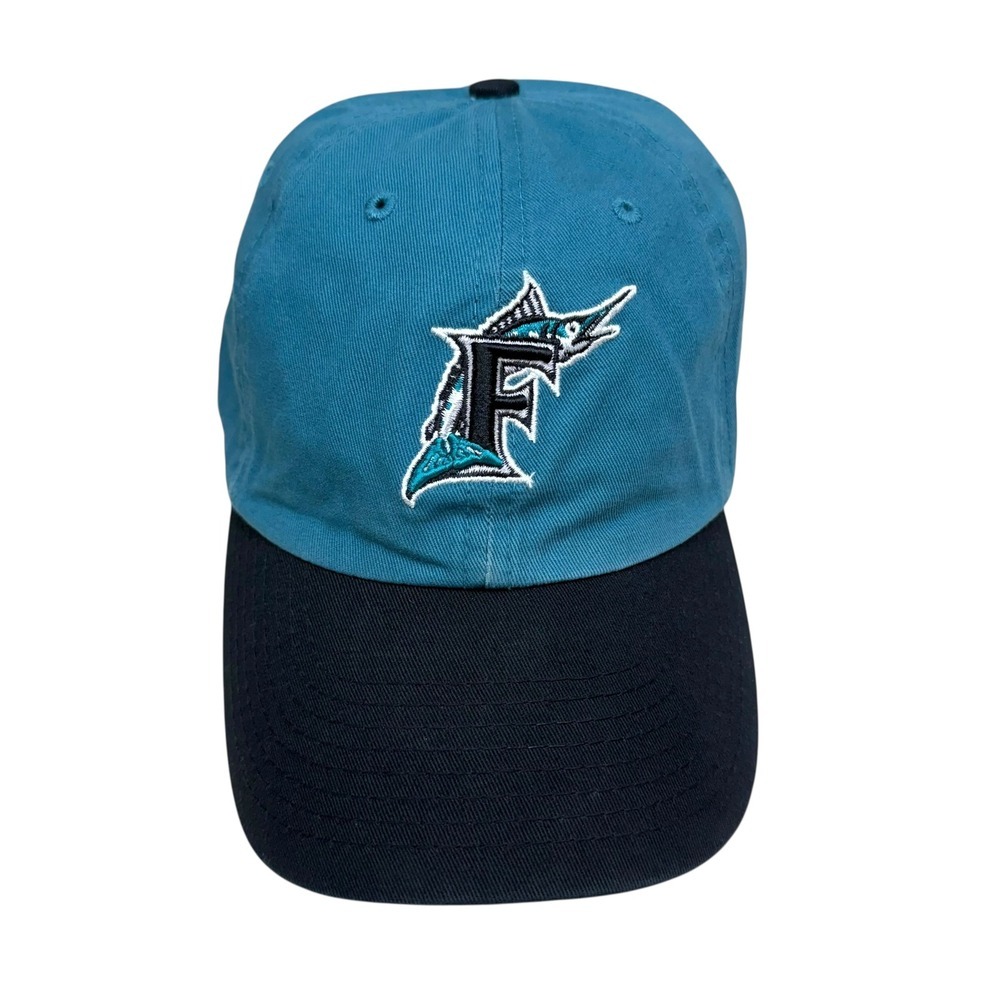 VTG Florida Marlins Ball Cap Hat MLB Copperstown Strapback Teal Black Mens OSFA